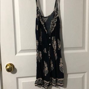 Deep blue pattern romper